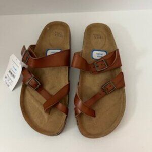 Time and Tru Women's Footbed Thong Sandals 7.5W